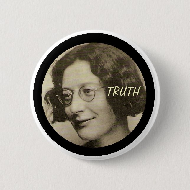 Simone Weil 6 Cm Round Badge (Front)