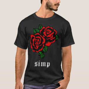 Simp Soft Grunge Aesthetic Red Rose Flower T-Shirt