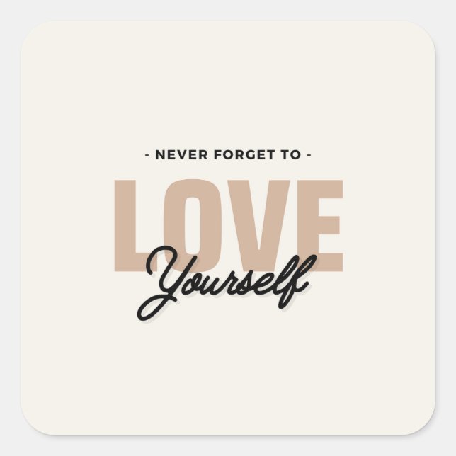 Simpe selflove square sticker (Front)