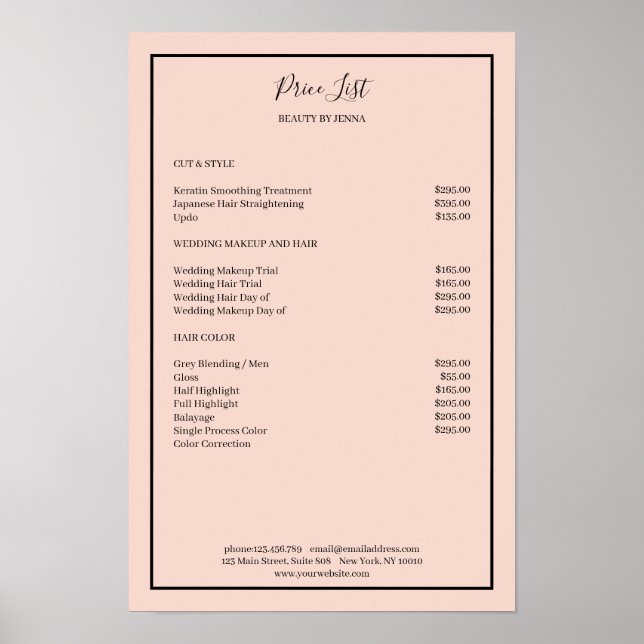 Simpel Blush Black  Price List  Poster (Front)