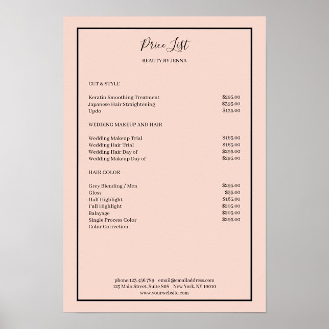 Simpel Blush Black  Price List  Poster (Front)