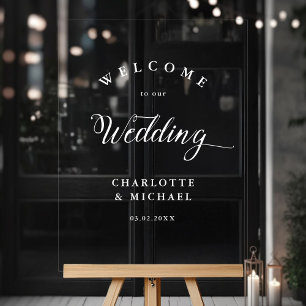 Simpel, Elegant Wedding  Acrylic Sign
