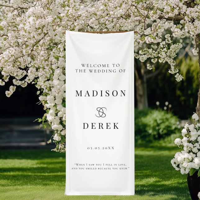Simpel Elegant Wedding WELCOME Banner (Simpel Elegant Wedding WELCOME Banner with your name and date.)