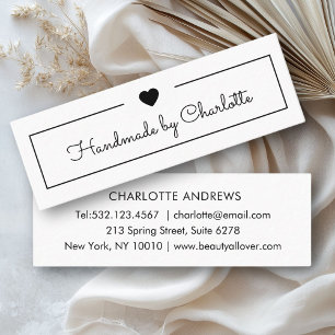 Simpel, handwriting, "Handmade" Mini Business Card