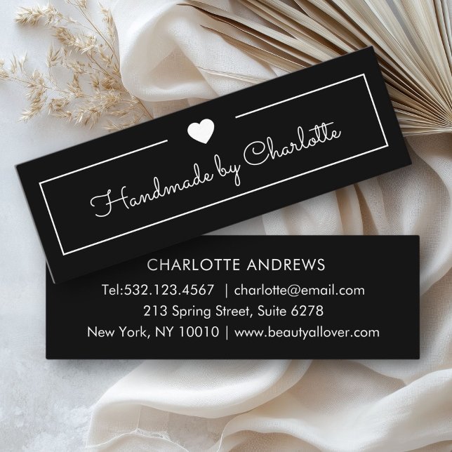 Simpel, handwriting, "Handmade" Mini Business Card (Simpel, handwriting, "Handmade" , Heart, Mini Business Card)