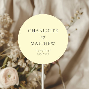 Simpel, minimal, heart wedding Round Sticker