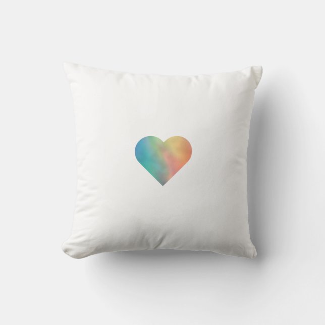 Simpl white coloured heart throw pillows (Front)