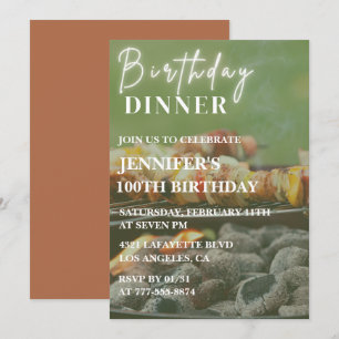 Simple 100th birthday invitations Bbq Backyard