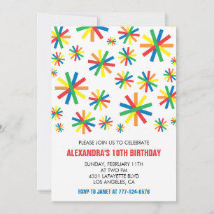 Simple 10th birthday invitations Confetti