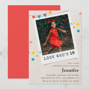 Simple 10th birthday invitations Girl Photo