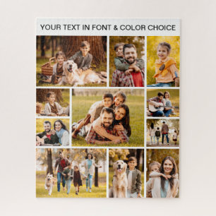 Simple 11 Photo Collage Your Text Jigsaw Puzzle