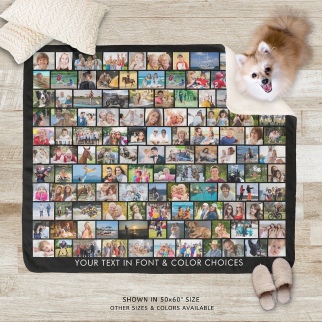 Simple 121 Photo Collage Multiple Shapes Sherpa Blanket (Creator Uploaded)