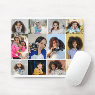 Simple 12 Photo Collage Gift Mouse Pad