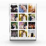 Simple 12 Photo Collage Keepsake Block<br><div class="desc">Photos by Leeds Wedding Photographer, John Hope. Visit him at http://www.johnhopephotography.com 12 photos with white frames. Customise using the "edit button" navigate to "crop image" to adjust your images to fit in the frames. You can also resize with - buttons on right side or use marquee tool when image is...</div>