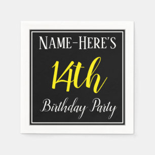 Simple, 14th Birthday Party w/ Custom Name Napkin