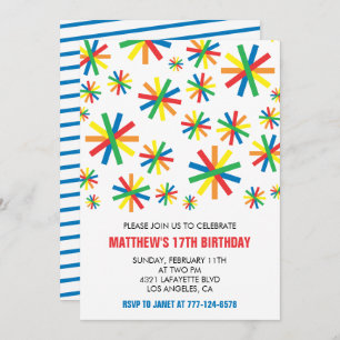Simple 17th birthday invitations Confetti Boy