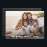 Simple 1 Photo Full Coverage - Chunky Text Overlay<br><div class="desc">Use a horizontal or landscape photo and make a unique and trendy photo refrigerator magnet. This modern minimal design includes a photo with text to add any names and text. If you need to move anything around,  click on the customise button to make changes.</div>