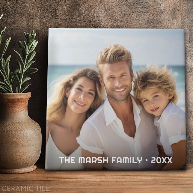 Simple 1 Photo Full Coverage - Chunky Text Overlay Tile (Custom Tile)