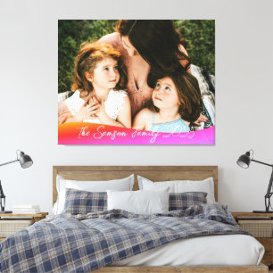 Simple 1 Photo Full Coverage - Script Text Overlay Canvas Print