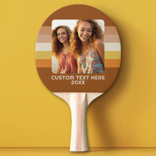 Simple 1 Photo Template - Warm Color Border - Text Ping Pong Paddle