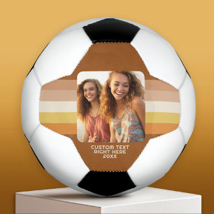Simple 1 Photo Template - Warm Color Border - Text Soccer Ball