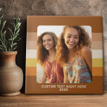 Simple 1 Photo Template - Warm Colour Border - Tex Tile<br><div class="desc">Use a square photo and make a unique and trendy gift. This modern minimal design includes a border in a colour of your choice (change it in the advanced design area) and a simple line of text to add any names and other event information. If you need to move anything...</div>