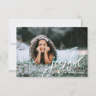 Simple 2018 Christmas Photo Joyful Card