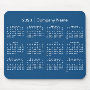 Simple 2023 Calendar Company Name on Blue Mouse Pad