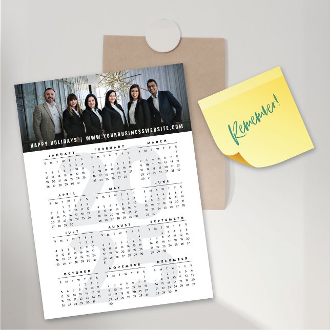 Simple 2025 Calendar Photo Holiday Magnetic Card (Simple 2025 Calendar Photo Holiday Magnetic Card @ fat_fa_tin)