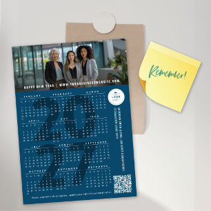 Simple 2027 Calendar Holiday Magnetic Photo Card