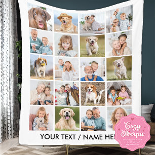 Simple 20 Photo Collage Personalized Pictures Sherpa Blanket
