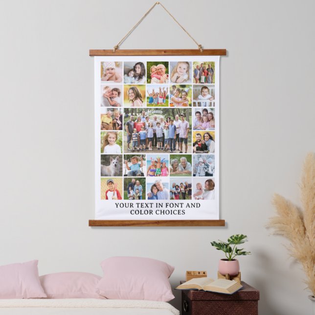 Simple 25 Photo Collage Personalised Custom Hanging Tapestry (Bedroom)