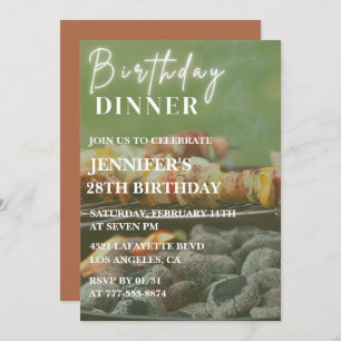 Simple 28th birthday invitations Bbq Backyard