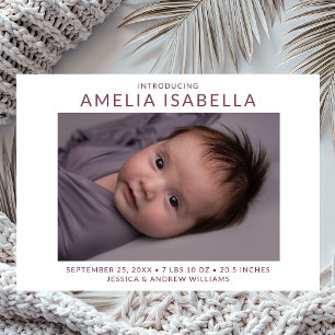 Simple 2 Photo Birth  Announcement