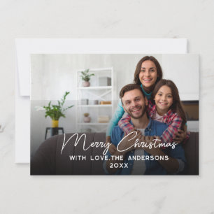 Simple 2 Photo Colourful Merry Christmas Holiday  Card