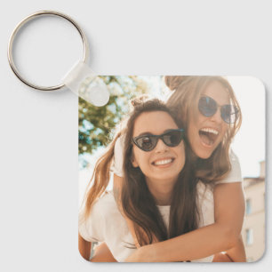 Simple 2 Photo Double-Sided Best Friends Key Ring