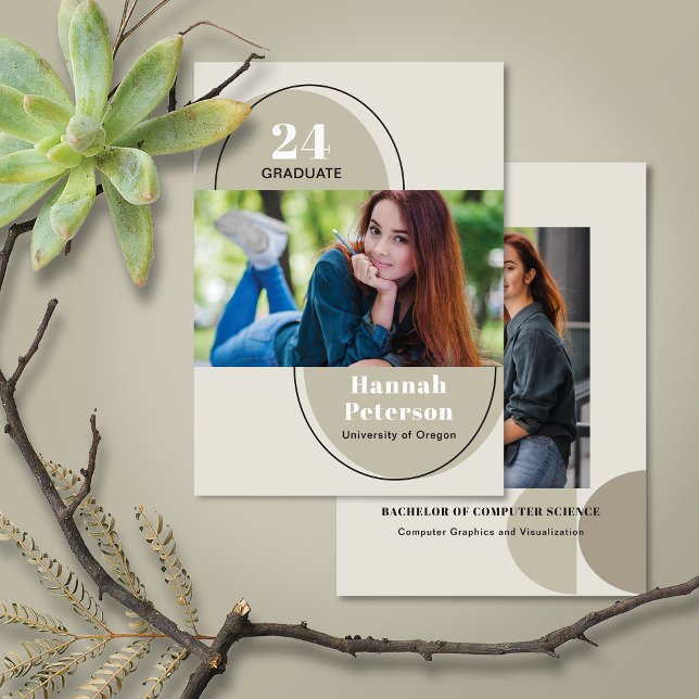 Simple 2 Photo Graduation College Sage Announcement (Creator Uploaded)