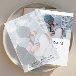 Simple 2 Photos Wedding Save The Date<br><div class="desc">Elegant modern photo wedding save the date card. The card features a modern "Save the Date",  that can be changed to a font type of your choice that are available here when you click the "Personalise" button.</div>
