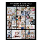 Simple 30 Photo Collage Custom Colour and Text