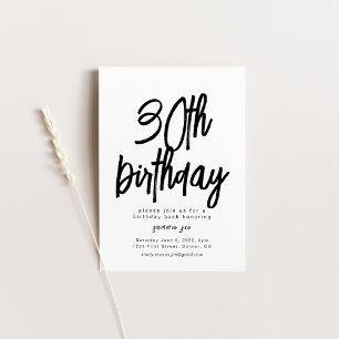 Simple 30th Birthday Invitation Template