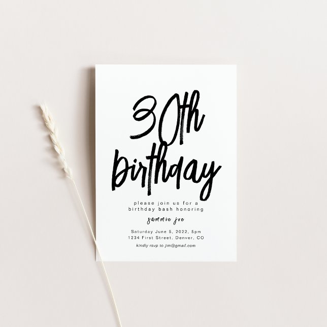 Simple 30th Birthday Invitation Template (Creator Uploaded)