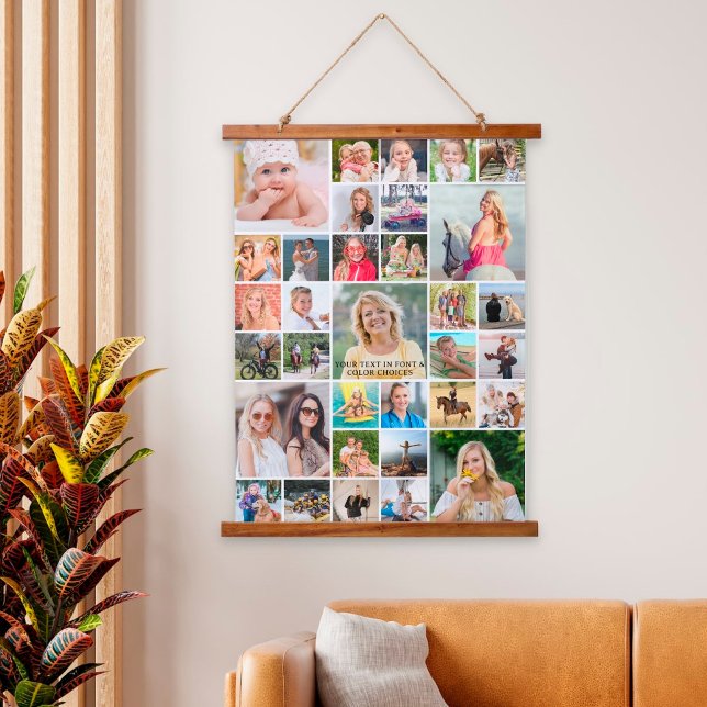 Simple 33 Photo Collage Personalised Custom Hanging Tapestry (Creator Uploaded)