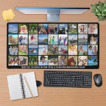 Simple 36 Photo Collage Custom Colour Personalised Desk Mat<br><div class="desc">Create your own custom colour photo desk mat utilising this easy-to-upload photo collage template featuring 36 square pictures of various shapes and sizes and personalised with a name, monogram or text in your choice of font styles and colour. You can delete the sample text to leave blank and choose your...</div>
