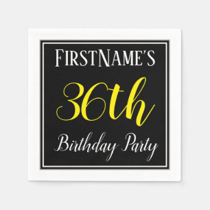 Simple, 36th Birthday Party w/ Custom Name Napkin