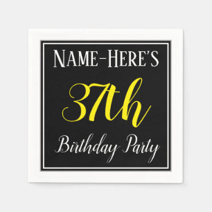 Simple, 37th Birthday Party w/ Custom Name Napkin