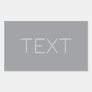 Simple 3 Dimensional Looking Text   Gray Rectangular Sticker