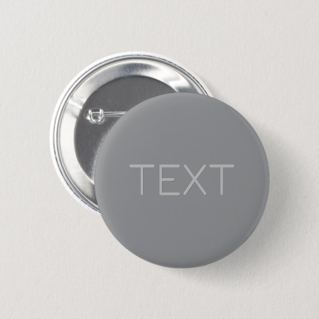 Simple 3 Dimensional Looking Text | Grey 6 Cm Round Badge (Front & Back)