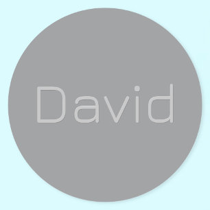 Simple 3 Dimensional Looking Text   Grey Classic Round Sticker