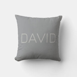 Simple 3 Dimensional Looking Text Grey Cushion