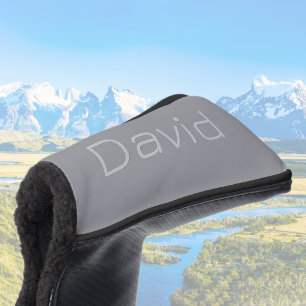 Simple 3 Dimensional Looking Text   Grey Golf Head Cover